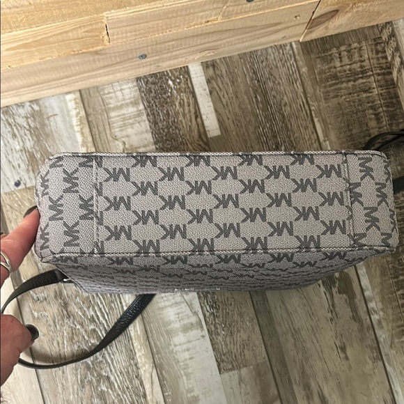 Michael Kors Gray and Black Crossbody Bag with Monogram Design - Picture 9 of 10